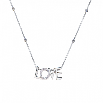 Подвеска No name LOVE White & Rose Gold & Diamonds