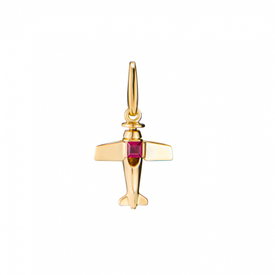 Подвеска Cartier Vintage Yellow Gold & Ruby Airplane Charm