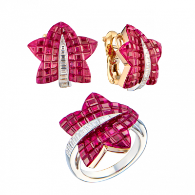 Комплект Van Cleef & Arpels Ruby and Diamond "Mystery Set"