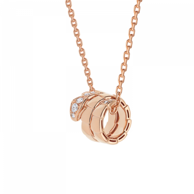 Подвеска Bvlgari Serpenti Viper Rose Gold & Pavé Diamonds
