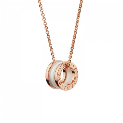 Подвеска Bvlgari B.Zero1 Rose Gold & White Ceramic