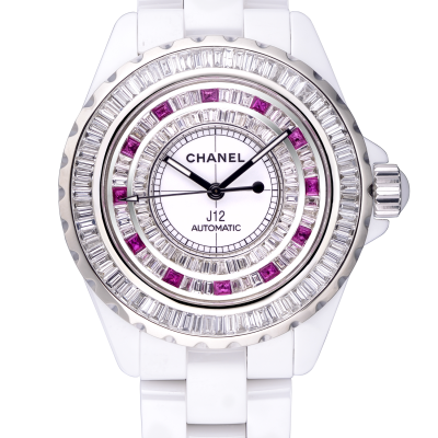 Швейцарские часы Chanel J12 White Ceramic Automatic Diamond Bezel