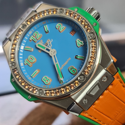 Швейцарские часы Hublot Big Bang One Click Pop Art Steel Orange