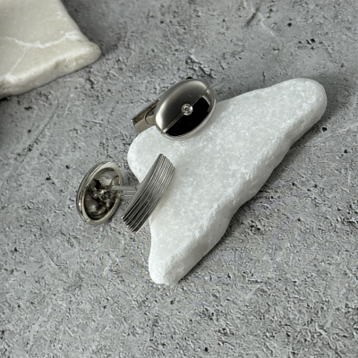 Запонки No name  BHTA 0,06 ct Round Cut Diamonds & White Gold