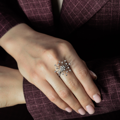 Кольцо No name White Gold & Diamonds