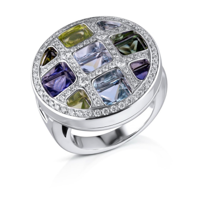 Кольцо Cartier  Pasha Diamond Color Stone White Gold