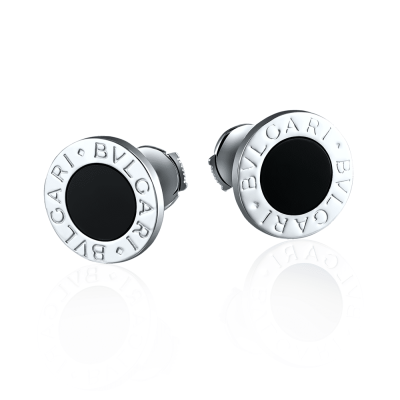 Пусеты Bvlgari   White Gold & Onyx