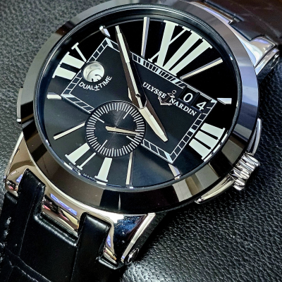 Швейцарские часы Ulysse Nardin Executive Dual Time Black 43 mm