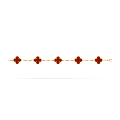 Браслет Van Cleef & Arpels  5 Motif Vintage Alhambra Carnelian Bracelet