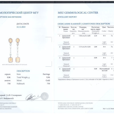 Серьги No name  с бриллиантами
