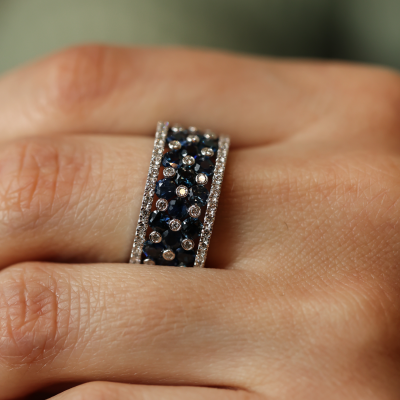 Кольцо Santoro  с бриллиантами и топазами