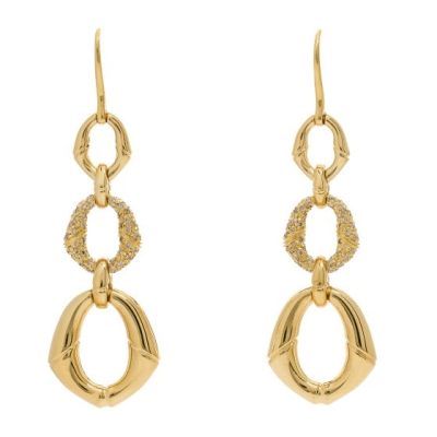 Серьги GUCCI Bamboo Collection Diamond Drop Earrings