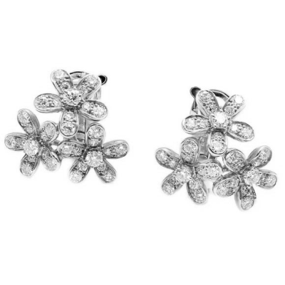 Серьги Van Cleef & Arpels Socrate earrings, 3 flowers