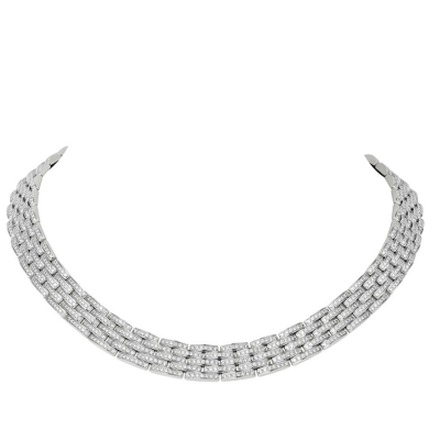 Колье Cartier Panthere Necklace, 5 Diamond-Paved Rows