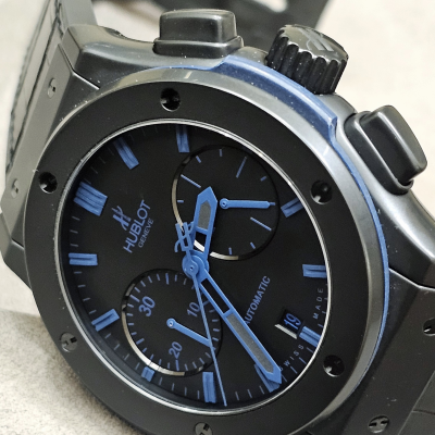 Швейцарские часы Hublot Classic Fusion Chronograph All Black Blue