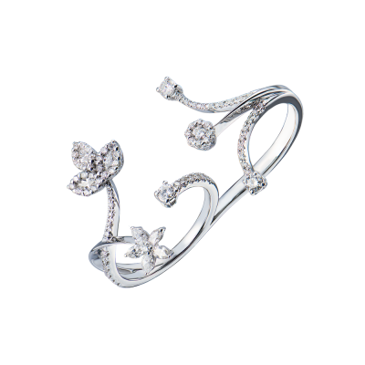 Кольцо No name Open two-finger white gold 0,77 ct diamonds