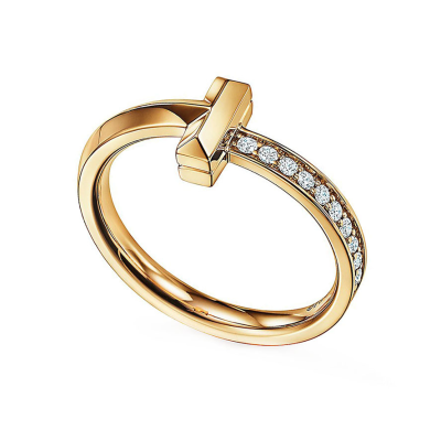 Кольцо Tiffany & Co T1 Ring in Yellow Gold with Diamonds