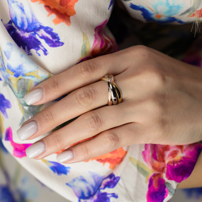Кольцо Cartier Trinity ring, classic model, 5 diamonds