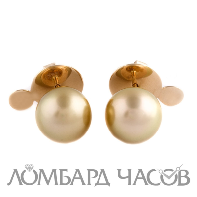 Серьги Cristian  с золотым жемчугом Южных морей