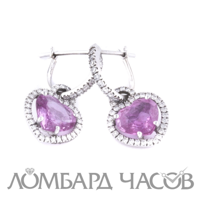 Серьги David Morris Pink Heartshape Sapphire Earrings