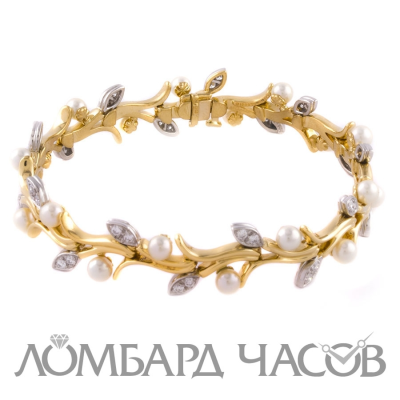Браслет Tiffany & Co Garland pearl and diamond bracelet