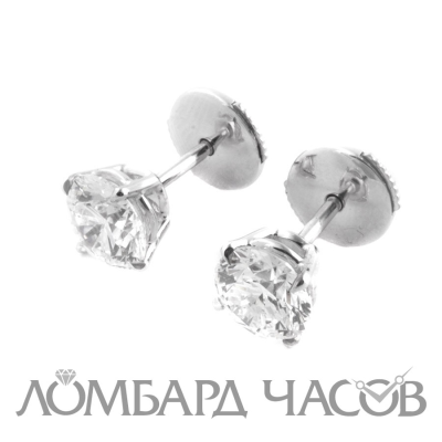 Серьги No name Пусеты по 1,01ct G/VS1 GIA