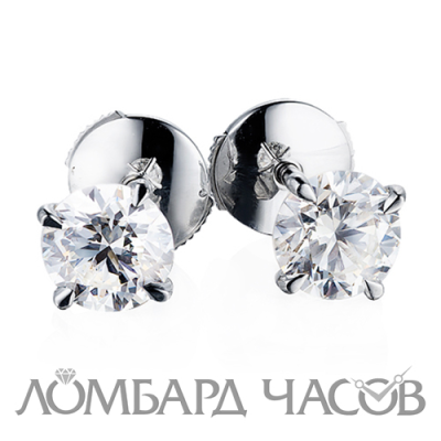 Серьги No name Пусеты в 1,01ct G/VS1 GIA