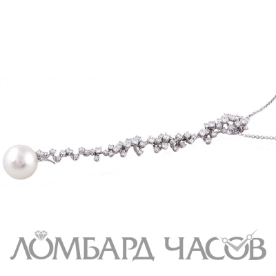 Подвеска Mikimoto колье с бриллиантами и жемчугом
