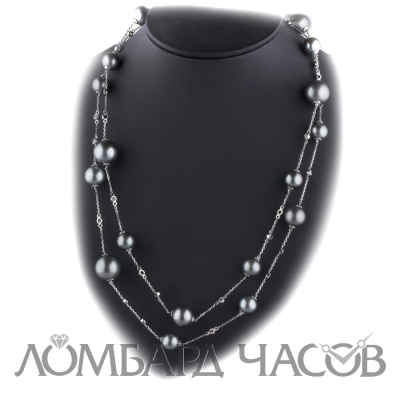 Ювелирное изделие Tasaki  колье с 
черным жемчугом