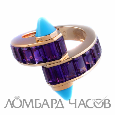 Ювелирное изделие Cartier  
кольцо с аметистами и бирюзой