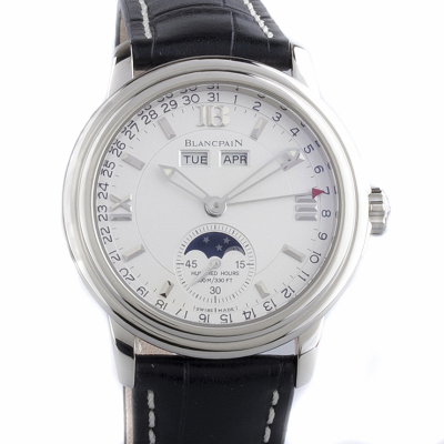 Швейцарские часы Blancpain  "Leman Moon Phase Complete Calendar" White Gold 38 mm
