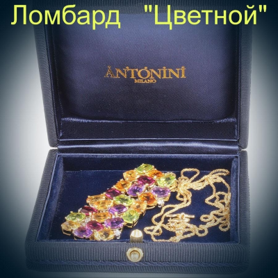 Ювелирное изделие Antonini  подвеска с аметистами, цитринами и бриллиантами на цепи