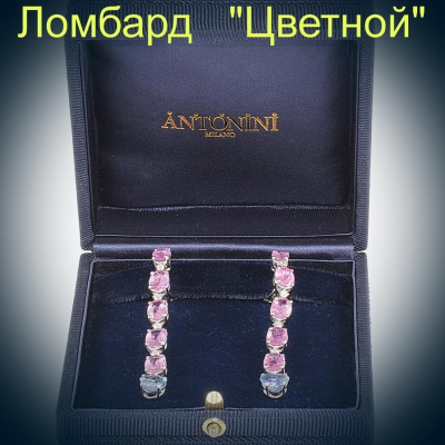 Ювелирное изделие Antonini  серьги с сапфирами и бриллиантами