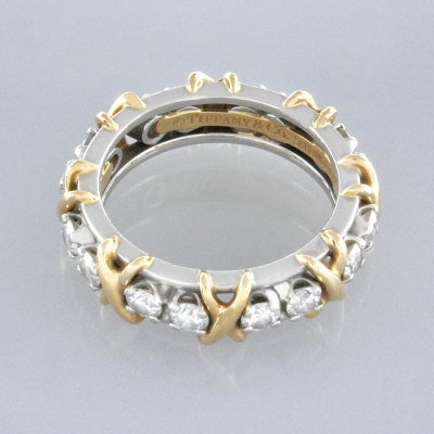 Ювелирное изделие Tiffany & Co . Schlumberger Sixteen Stone Ring кольцо Pt950
