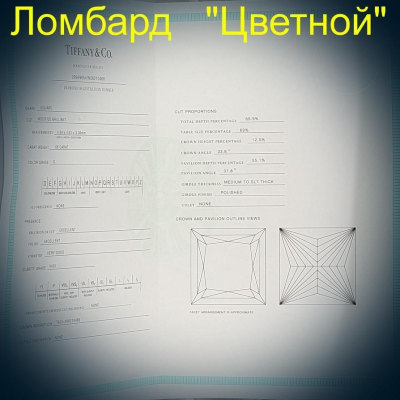 Ювелирное изделие Tiffany & Co  кольцо с бриллиантом 0,66ct