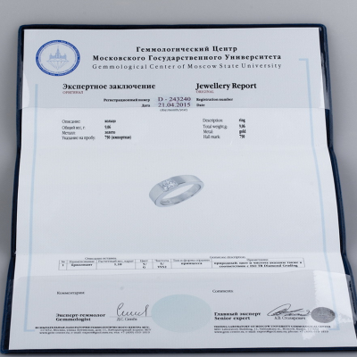 Ювелирное изделие Benardi  кольцо 
с бриллиантом 1.10ct