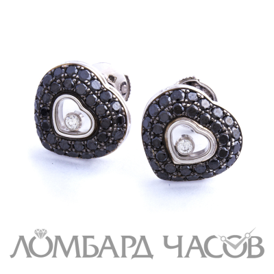 Ювелирное изделие Chopard  
Happy Diamonds серьги из белого золота с чёрными и белыми бриллиантами