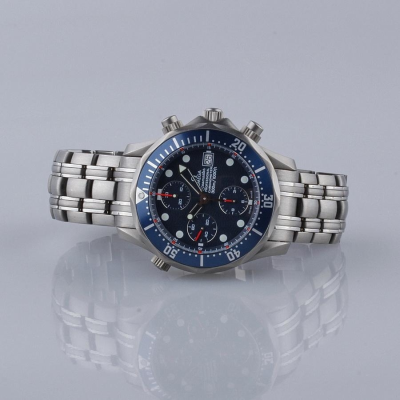 Швейцарские часы Omega  Seamaster in Titanium Blue Bezel