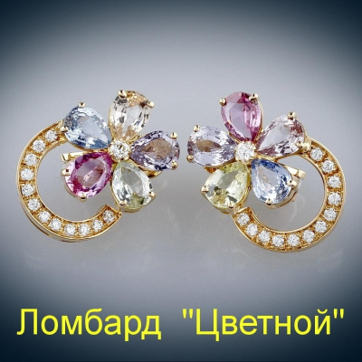 Ювелирное изделие Bvlgari  "Sapphire Flower Flora" серьги