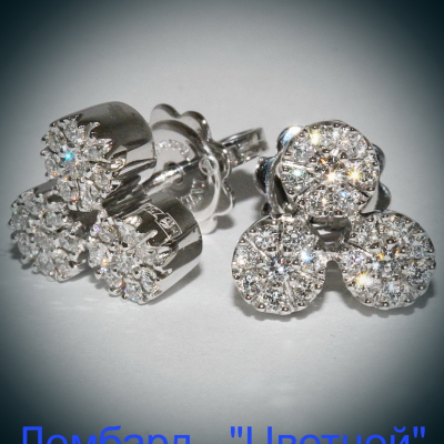 Ювелирное изделие Damiani  пусеты цветочки