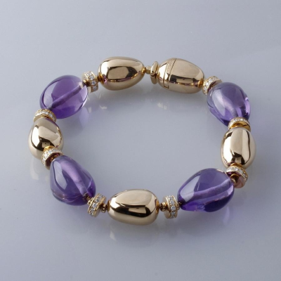 Ювелирное изделие Bvlgari  Yellow Gold And Amethyst Braclet