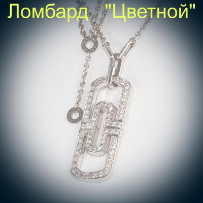 Ювелирное изделие Bvlgari  Parentesi New White Gold & Diamond Necklace подвеска