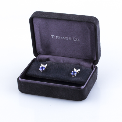 Ювелирное изделие Tiffany & Co  
Victoria серьги с бриллиантами и танзанитами