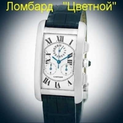 Швейцарские часы Cartier  Tank Americaine White Gold Chronograph