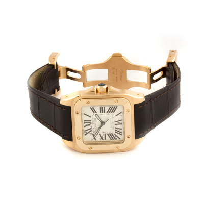Швейцарские часы Cartier  Santos 100 18kt Rose Gold Ladies Watch