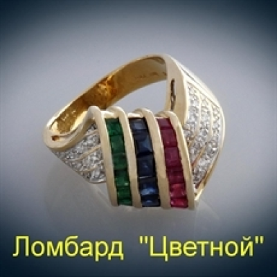 Ювелирное изделие No name Кольцо с рубинами, изумрудами и сапфирами