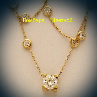 Ювелирное изделие No name Подвеска на цепи с бриллиантом 1.05 ct