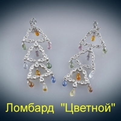 Ювелирное изделие No name Серьги с бриллиантами и сапфирами