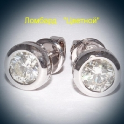 Ювелирное изделие No name Серьги пусеты с бриллиантами 2 бр. по - 0,67 ct