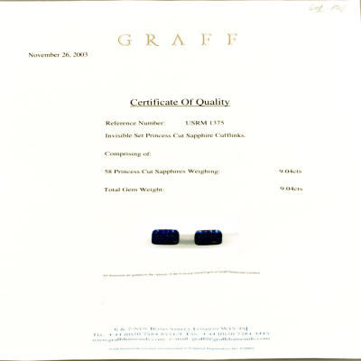 Ювелирное изделие Graff GRAFF 
запонки с сапфирами